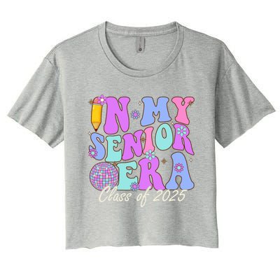 In My Senior Era Class Of 2025 Graduate Retro Groovy Gift Women's Crop Top Tee