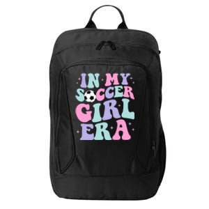 In My Soccer Era Retro Groovy Soccer Gift City Backpack