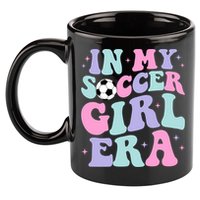 In My Soccer Era Retro Groovy Soccer Gift 11oz C Handle Ceramic Mug