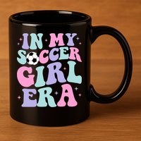 In My Soccer Era Retro Groovy Soccer Gift 11oz C Handle Ceramic Mug