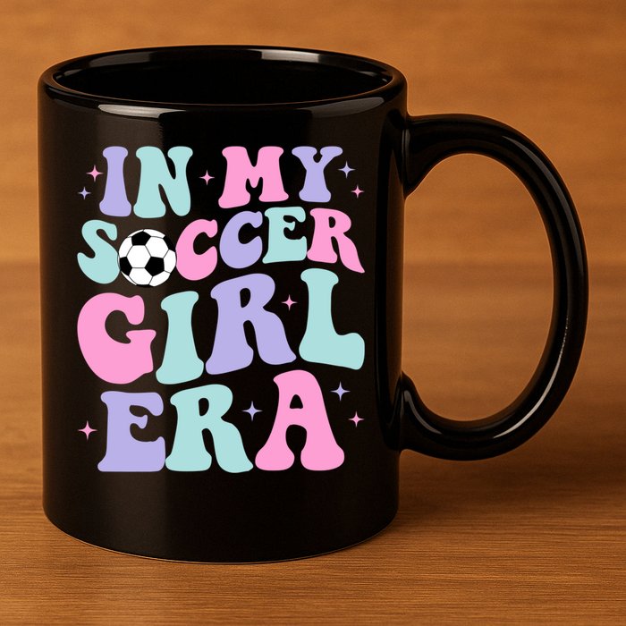 In My Soccer Era Retro Groovy Soccer Gift 11oz C Handle Ceramic Mug
