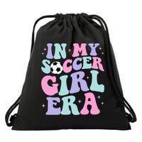 In My Soccer Era Retro Groovy Soccer Gift Drawstring Bag