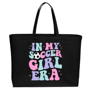 In My Soccer Era Retro Groovy Soccer Gift Cotton Canvas Jumbo Tote