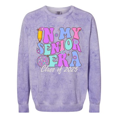 In My Senior Era Class Of 2025 Graduate Retro Groovy Gift Colorblast Crewneck Sweatshirt