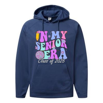 In My Senior Era Class Of 2025 Graduate Retro Groovy Gift Performance Fleece Hoodie