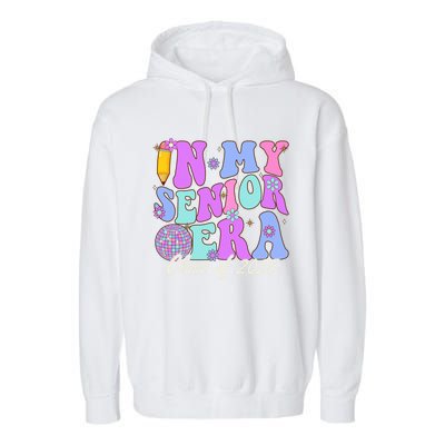 In My Senior Era Class Of 2025 Graduate Retro Groovy Gift Garment-Dyed Fleece Hoodie