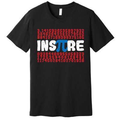 Inspire Math Superhero Pi Day Mathematics Teacher Nerd Geek Premium T-Shirt