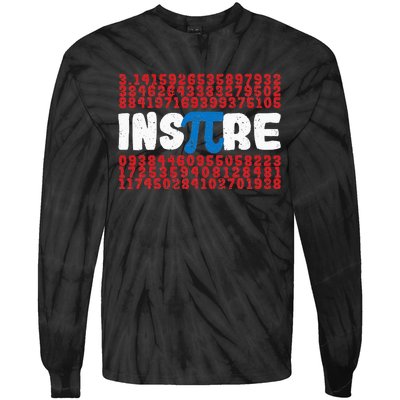 Inspire Math Superhero Pi Day Mathematics Teacher Nerd Geek Tie-Dye Long Sleeve Shirt