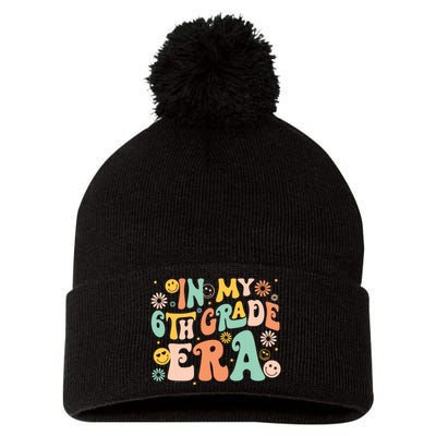 In My Sixth Grade Era Retro 6th Grade Back To School Pom Pom 12in Knit Beanie