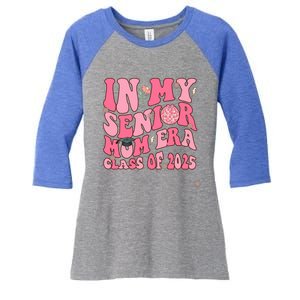 In My Senior Mom Era Class Of 2025 Masters Graduation Gift Women's Tri-Blend 3/4-Sleeve Raglan Shirt