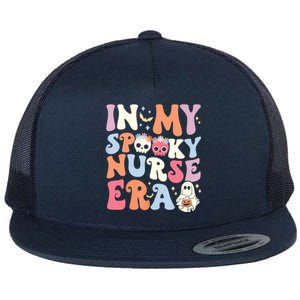 In My Spooky Nurse Era Halloween Groovy Witchy Spooky Nurse Flat Bill Trucker Hat