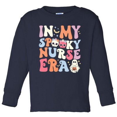 In My Spooky Nurse Era Halloween Groovy Witchy Spooky Nurse Toddler Long Sleeve Shirt