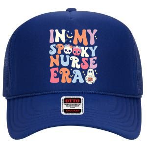 In My Spooky Nurse Era Halloween Groovy Witchy Spooky Nurse High Crown Mesh Back Trucker Hat