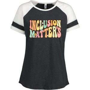 Inclusion Matters Special Education Autism Awareness Teacher Enza Ladies Jersey Colorblock Tee