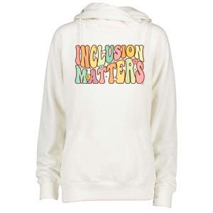 Inclusion Matters Special Education Autism Awareness Teacher Womens Funnel Neck Pullover Hood