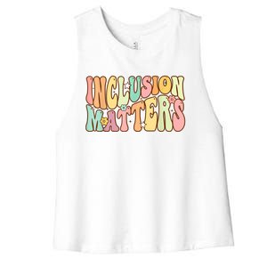 Inclusion Matters Special Education Autism Awareness Teacher Women's Racerback Cropped Tank