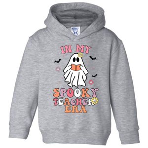 In My Spooky Teacher Era Groovy Hippie Retro Ghost Halloween Toddler Hoodie