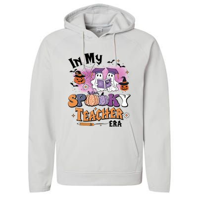 In My Spooky Teacher Era Retro Ghost Halloween Teachers Day Performance Fleece Hoodie