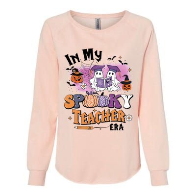 In My Spooky Teacher Era Retro Ghost Halloween Teachers Day Womens California Wash Sweatshirt