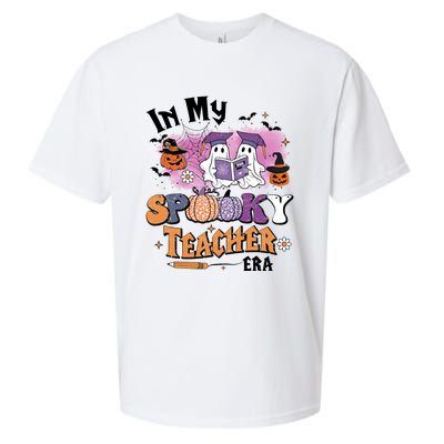 In My Spooky Teacher Era Retro Ghost Halloween Teachers Day Sueded Cloud Jersey T-Shirt