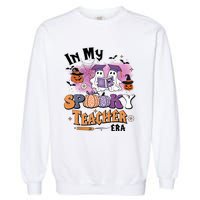 In My Spooky Teacher Era Retro Ghost Halloween Teachers Day Garment-Dyed Sweatshirt