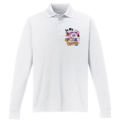 In My Spooky Teacher Era Retro Ghost Halloween Teachers Day Performance Long Sleeve Polo