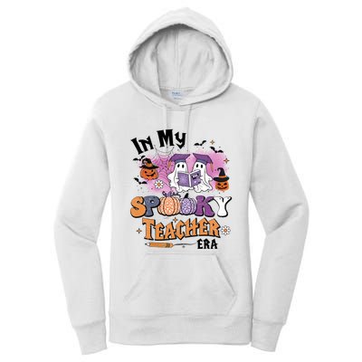 In My Spooky Teacher Era Retro Ghost Halloween Teachers Day Women's Pullover Hoodie