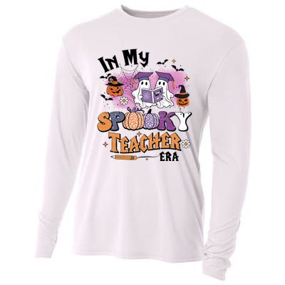 In My Spooky Teacher Era Retro Ghost Halloween Teachers Day Cooling Performance Long Sleeve Crew