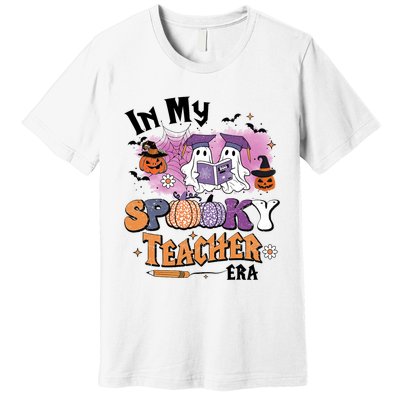 In My Spooky Teacher Era Retro Ghost Halloween Teachers Day Premium T-Shirt