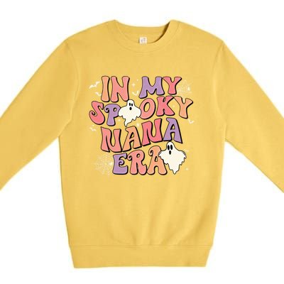 In My Spooky Nana Era Halloween Ghost Retro Groovy Grandma Cool Gift Premium Crewneck Sweatshirt