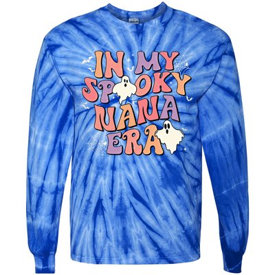 In My Spooky Nana Era Halloween Ghost Retro Groovy Grandma Cool Gift Tie-Dye Long Sleeve Shirt