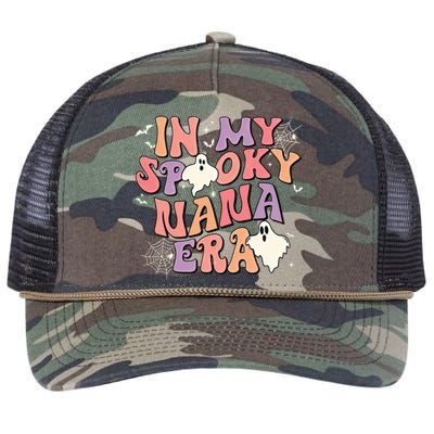 In My Spooky Nana Era Halloween Ghost Retro Groovy Grandma Cool Gift Retro Rope Trucker Hat Cap