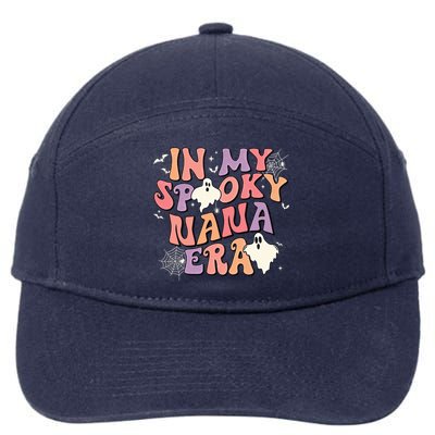 In My Spooky Nana Era Halloween Ghost Retro Groovy Grandma Cool Gift 7-Panel Snapback Hat