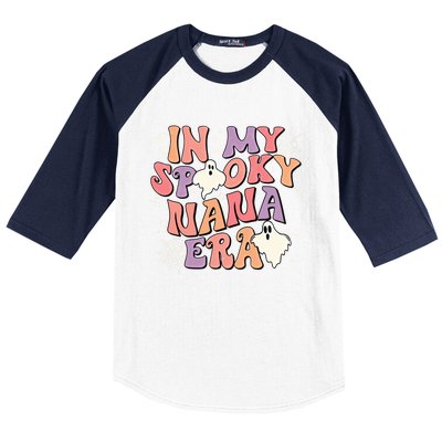 In My Spooky Nana Era Halloween Ghost Retro Groovy Grandma Cool Gift Baseball Sleeve Shirt