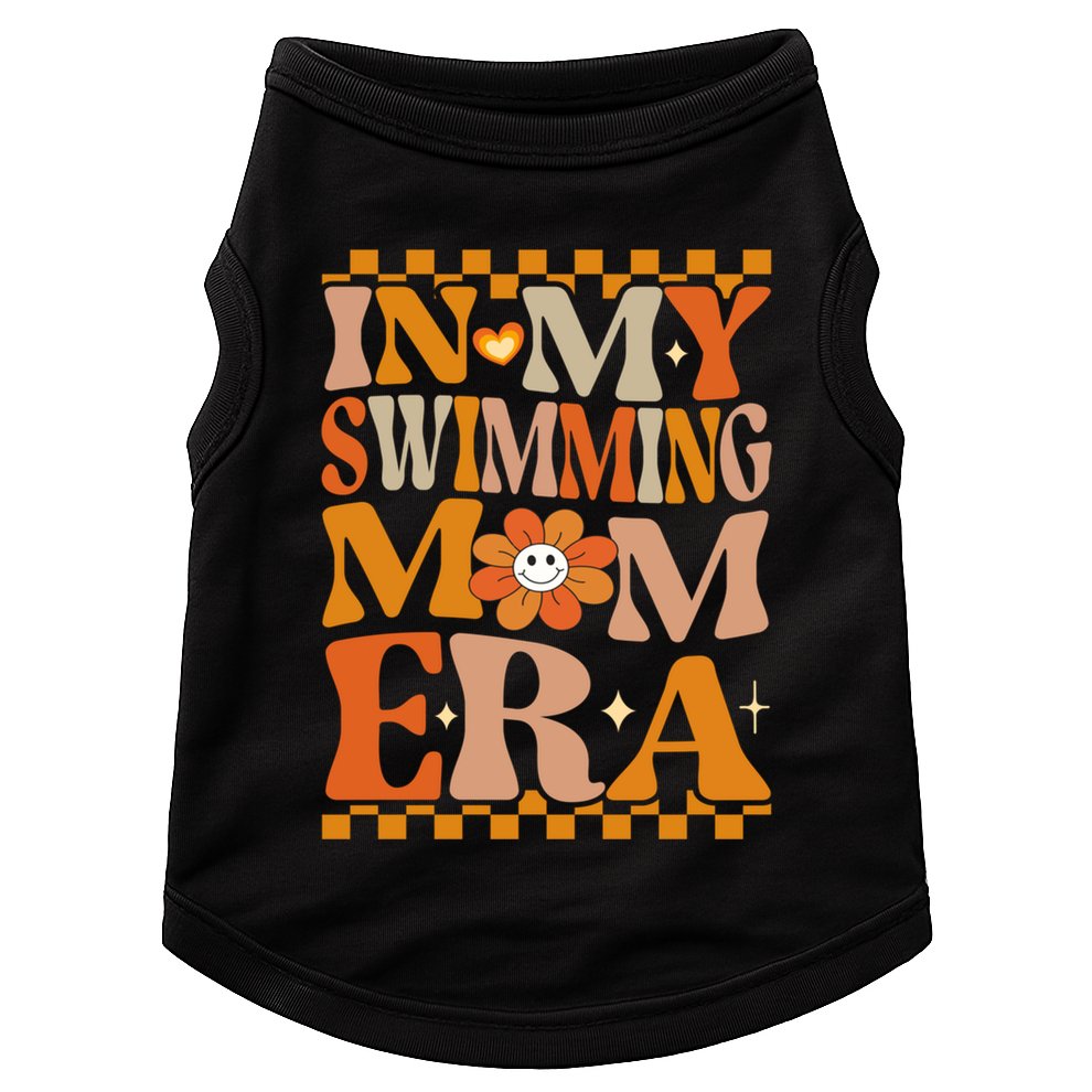 In My Swimming Mom Era Retro Groovy Hippie Swimming Cool Gift Doggie Tank
