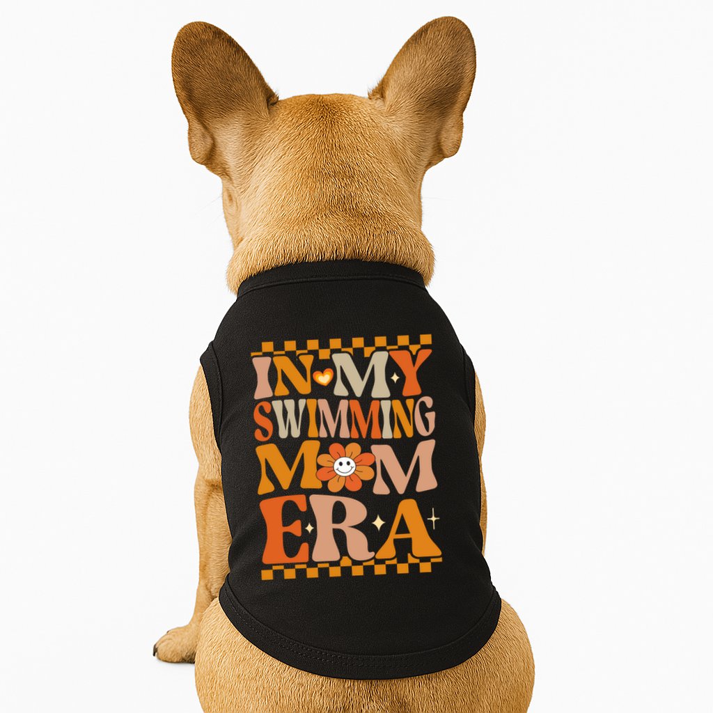 In My Swimming Mom Era Retro Groovy Hippie Swimming Cool Gift Doggie Tank