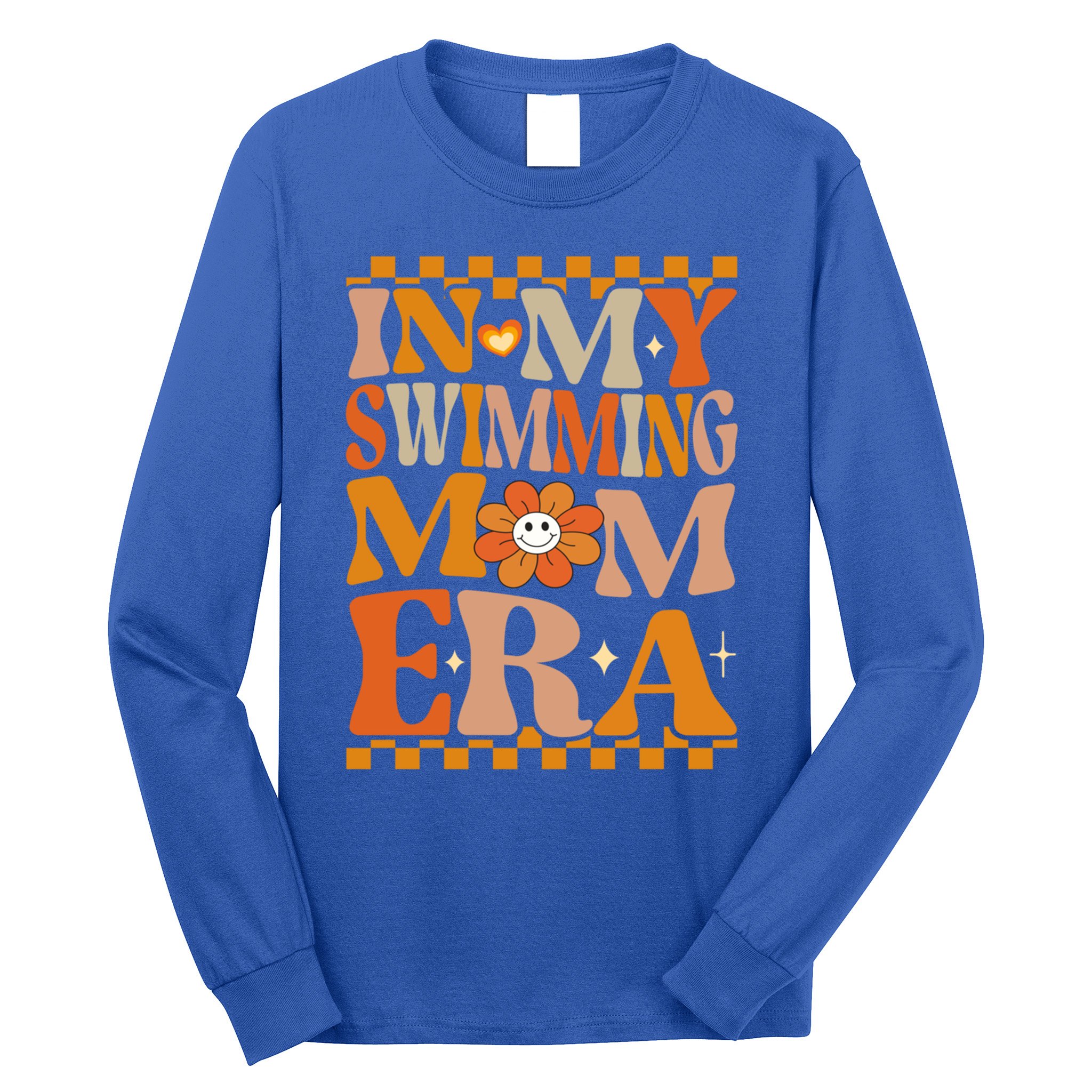 In My Swimming Mom Era Retro Groovy Hippie Swimming Cool Gift Long Sleeve Shirt