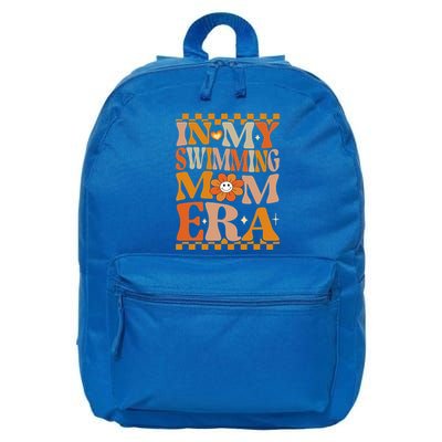 In My Swimming Mom Era Retro Groovy Hippie Swimming Cool Gift 16 in Basic Backpack