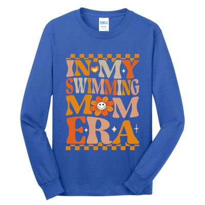 In My Swimming Mom Era Retro Groovy Hippie Swimming Cool Gift Tall Long Sleeve T-Shirt