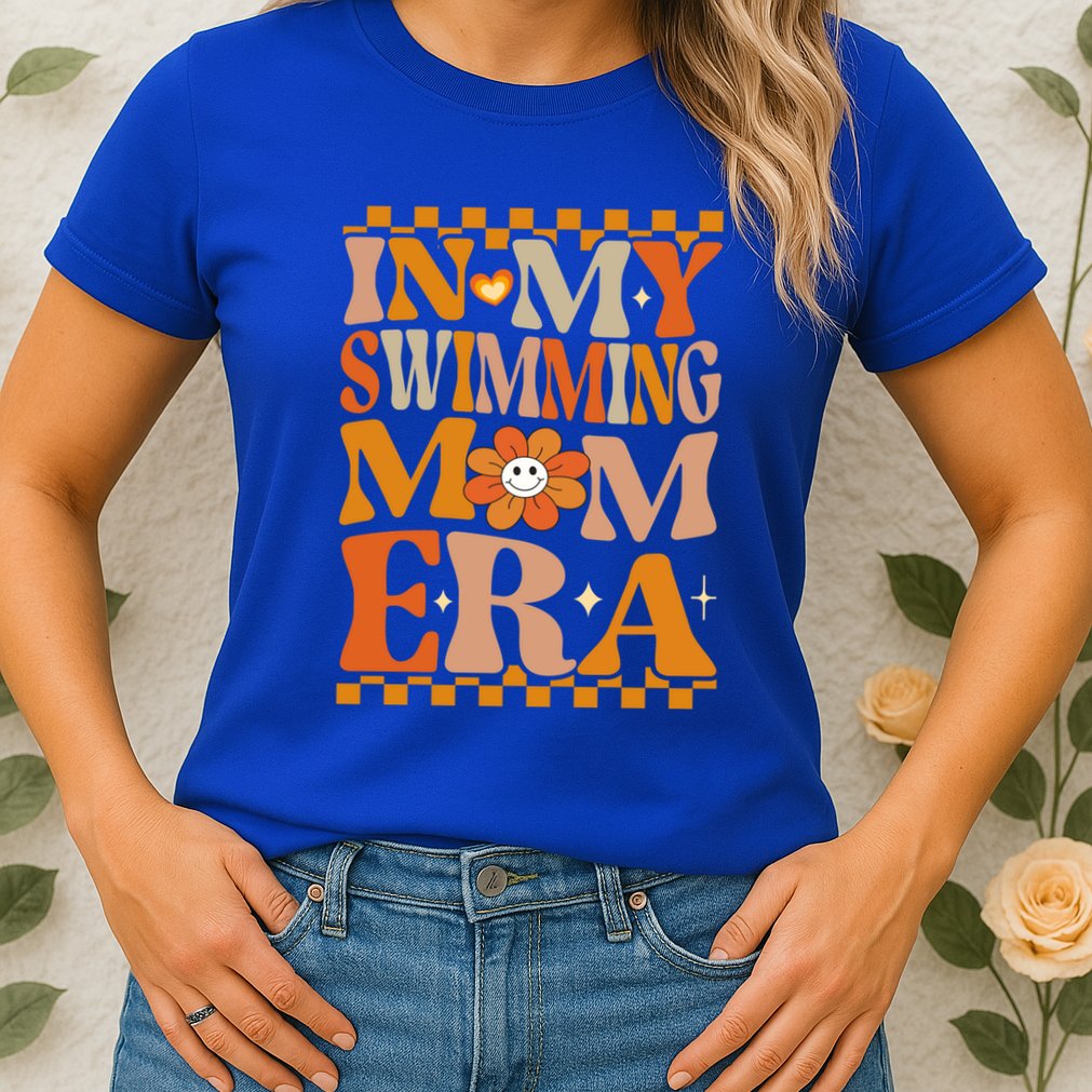 In My Swimming Mom Era Retro Groovy Hippie Swimming Cool Gift Womens T-Shirt