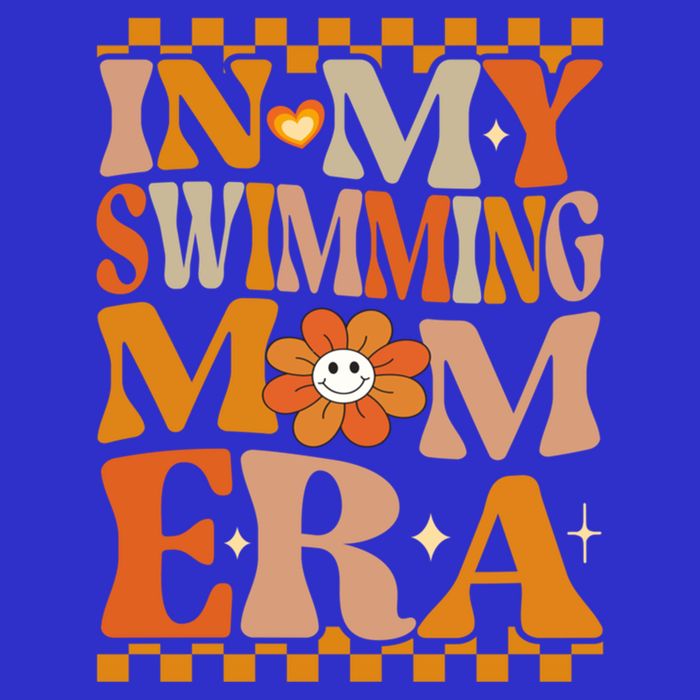 In My Swimming Mom Era Retro Groovy Hippie Swimming Cool Gift Womens T-Shirt
