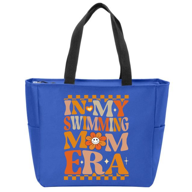 In My Swimming Mom Era Retro Groovy Hippie Swimming Cool Gift Zip Tote Bag