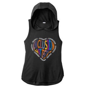 Inclusion Matters Special Education Teacher Autism Heart Ladies PosiCharge Tri-Blend Wicking Draft Hoodie Tank