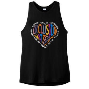 Inclusion Matters Special Education Teacher Autism Heart Ladies PosiCharge Tri-Blend Wicking Tank