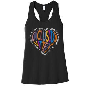 Inclusion Matters Special Education Teacher Autism Heart Women's Racerback Tank