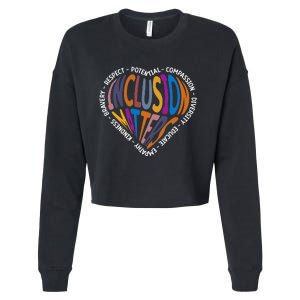 Inclusion Matters Special Education Teacher Autism Heart Cropped Pullover Crew