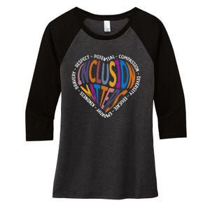 Inclusion Matters Special Education Teacher Autism Heart Women's Tri-Blend 3/4-Sleeve Raglan Shirt