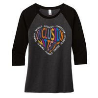 Inclusion Matters Special Education Teacher Autism Heart Women's Tri-Blend 3/4-Sleeve Raglan Shirt