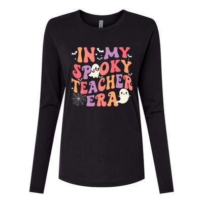 In My Spooky Teacher Era Ghost Halloween Retro Teachers Day Womens Cotton Relaxed Long Sleeve T-Shirt