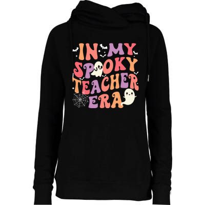 In My Spooky Teacher Era Ghost Halloween Retro Teachers Day Womens Funnel Neck Pullover Hood